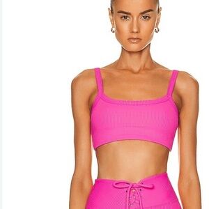 Year of Ours Pink Ribbed Bra